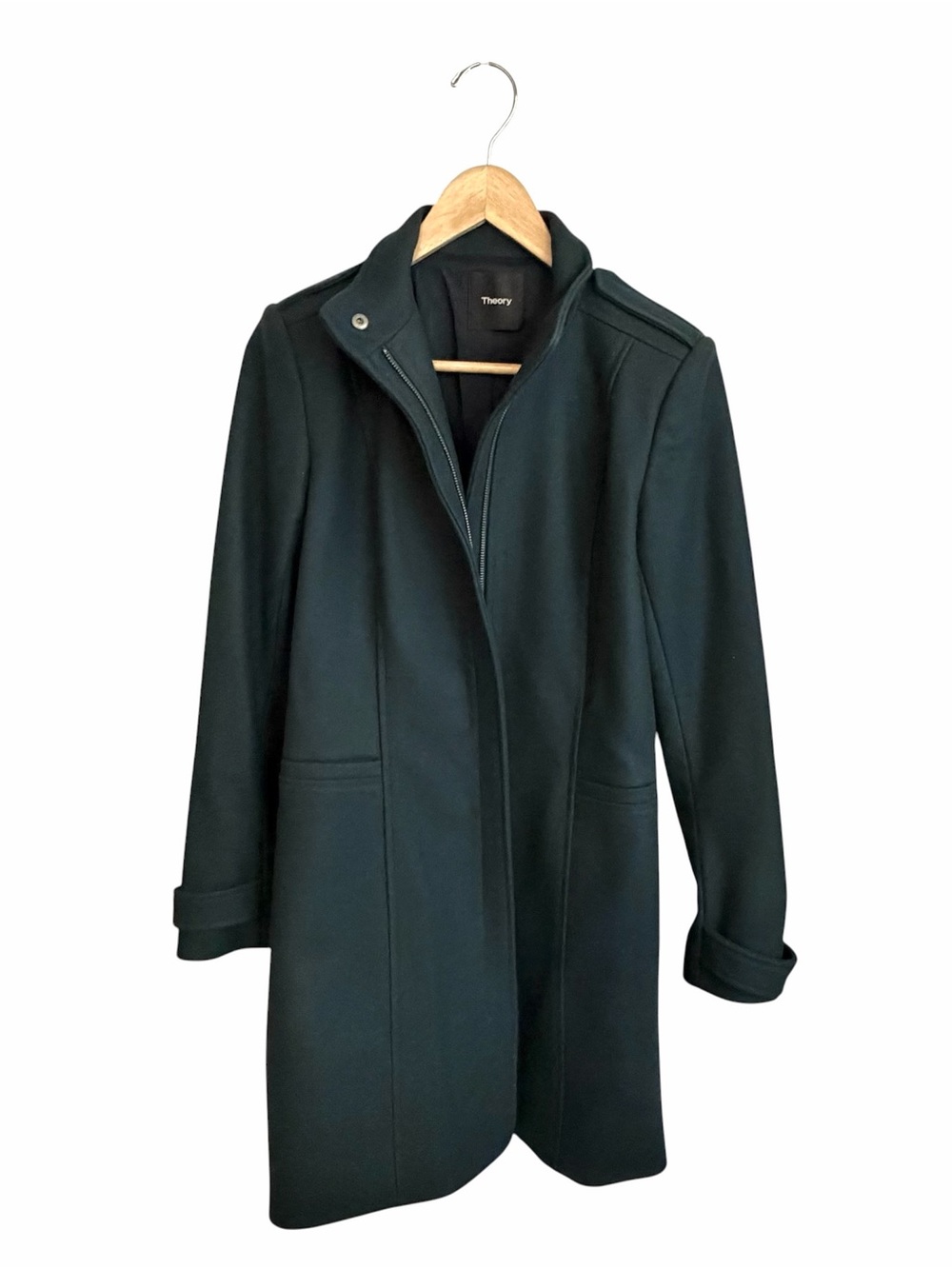 Theory Wool Cashmere Deep Teal Coat